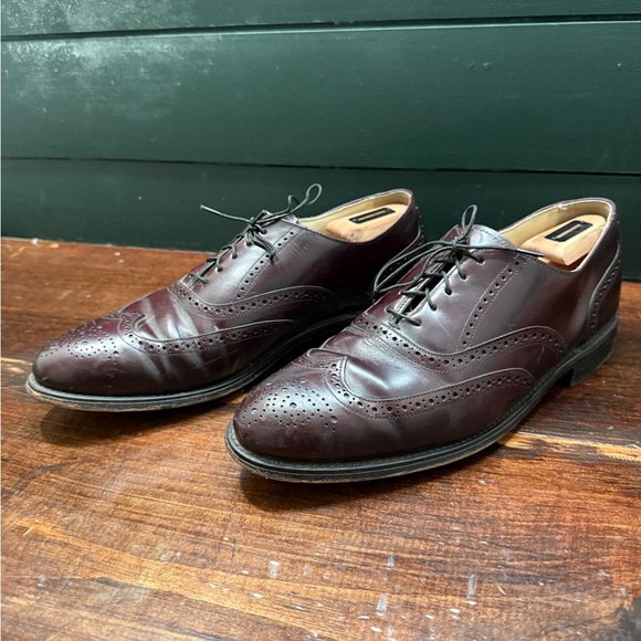 Bostonian 🇺🇸 Made in USA Men's Burgundy Wingtip Leather Oxfords 12 D - Picture 3 of 15